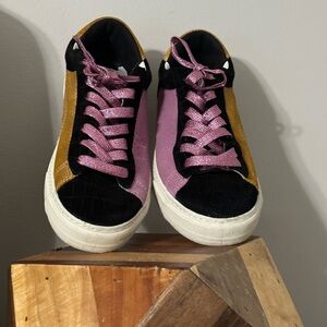 P448 Pink and Gold Women's Sneakers